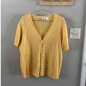 Vintage 1X butter yellow cardigan